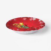 メリークリスマスハッピークリスマスレッドグリーンホリデーおもしろい ペーパーボウル (傾斜あり)