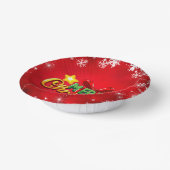 メリークリスマスハッピークリスマスレッドグリーンホリデーおもしろい ペーパーボウル (傾斜あり)