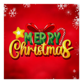 メリークリスマスハッピークリスマスレッドグリーンホリデーおもしろい ポスター