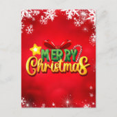 メリークリスマスハッピークリスマスレッドグリーンホリデーおもしろい ポストカード (正面)