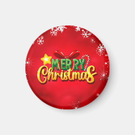 メリークリスマスハッピークリスマスレッドグリーンホリデーおもしろい マグネット