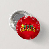 メリークリスマスハッピークリスマスレッドグリーンホリデーおもしろい 缶バッジ (正面&裏面)