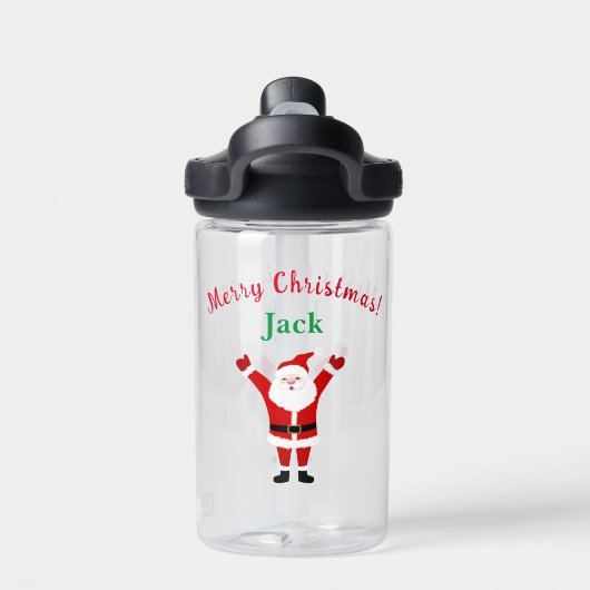 メリークリスマスハッピーサンタネーム ウォーターボトル (背面)