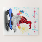 メリークリスマスハッピースカー格言とギフト ジグソーパズル (横)