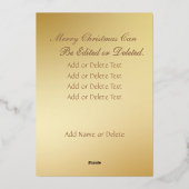 メリークリスマスハッピーニアイヤーのクロスブラック&金ゴールド 箔シーズンカード (裏面)