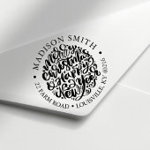 メリークリスマスハッピーニューイヤーかわいい差出人住所 セルフインキングスタンプ