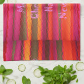 メリークリスマスハッピーニューイヤーのキャンバスカラーデザイン キッチンタオル (折り畳み)