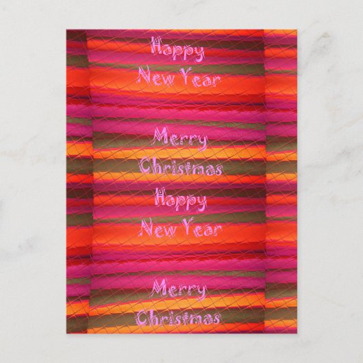 メリークリスマスハッピーニューイヤーのキャンバスカラーデザイン シーズンポストカード (正面)