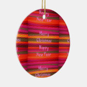 メリークリスマスハッピーニューイヤーのキャンバスカラーデザイン セラミックオーナメント (右)