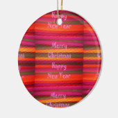メリークリスマスハッピーニューイヤーのキャンバスカラーデザイン セラミックオーナメント (左)