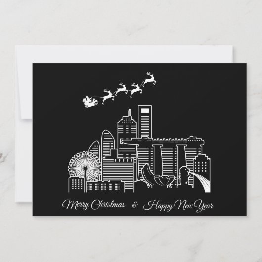 メリークリスマスハッピーニューイヤーのシンガポール・シティ 招待状 (正面)