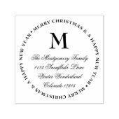 メリークリスマスハッピーニューイヤーの名前と住所 セルフインキングスタンプ (デザイン)