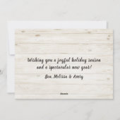 メリークリスマスハッピーニューイヤーウッドフォトコラージュ シーズンカード (裏面)