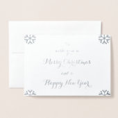 メリークリスマスハッピーニューイヤーカスタムの休日 箔カード (封筒付き正面)