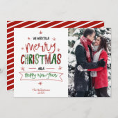 メリークリスマスハッピーニューイヤーカスタム写真 シーズンカード (正面/裏面)