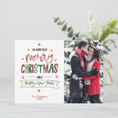 メリークリスマスハッピーニューイヤーカスタム写真 シーズンカード (スタンド正面)