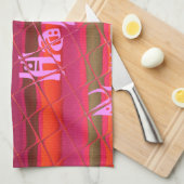 メリークリスマスハッピーニューイヤーカラーデザイン キッチンタオル (四つ折り)