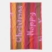 メリークリスマスハッピーニューイヤーカラーデザイン キッチンタオル (縦)
