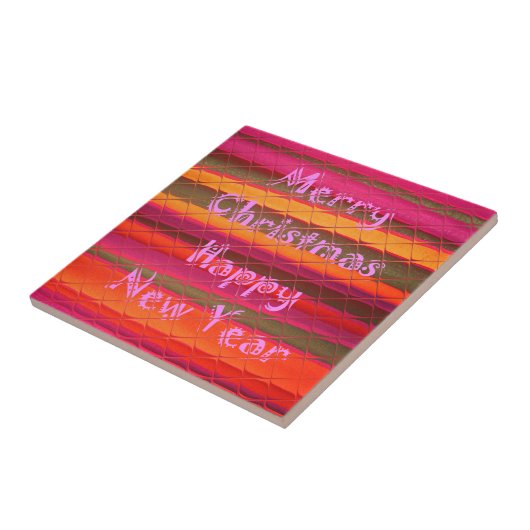 メリークリスマスハッピーニューイヤーカラーデザイン タイル (側面)
