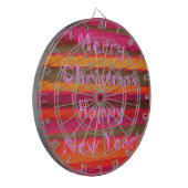 メリークリスマスハッピーニューイヤーカラーデザイン ダーツボード (正面左)