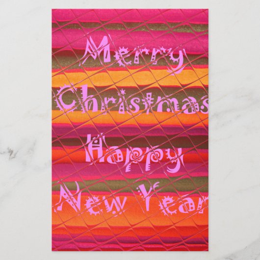 メリークリスマスハッピーニューイヤーカラーデザイン 便箋 (正面)