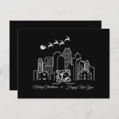 メリークリスマスハッピーニューイヤークイーンズニューヨーク ポストカード (正面/裏面)