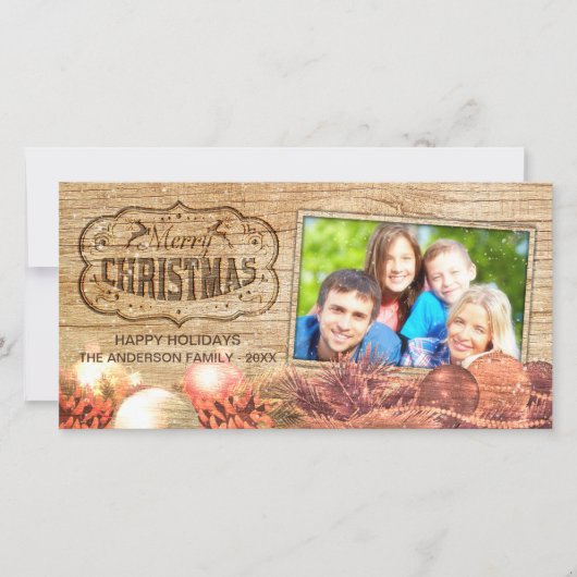 メリークリスマスハッピーニューイヤーグリーティングフォトカード シーズンカード (正面)