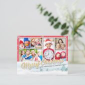 メリークリスマスハッピーニューイヤーグリーティングフォトカード シーズンポストカード (スタンド正面)