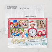 メリークリスマスハッピーニューイヤーグリーティングフォトカード シーズンポストカード (正面/裏面)