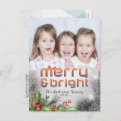 メリークリスマスハッピーニューイヤーグリーティングフォトカード シーズンポストカード (正面/裏面)