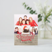 メリークリスマスハッピーニューイヤーグリーティングフォトカード シーズンポストカード (スタンド正面)