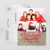 メリークリスマスハッピーニューイヤーグリーティングフォトカード シーズンポストカード (正面/裏面)