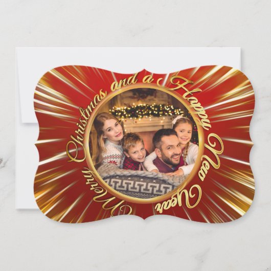 メリークリスマスハッピーニューイヤーサークルファンシー写真 シーズンカード (正面)