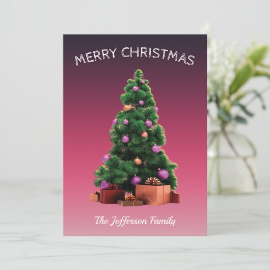 メリークリスマスハッピーニューイヤーシンプルクリスマス カード (スタンド正面)