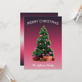 メリークリスマスハッピーニューイヤーシンプルクリスマス カード (正面/裏面インサイチュ)