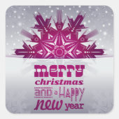 メリークリスマスハッピーニューイヤーシール スクエアシール (正面)