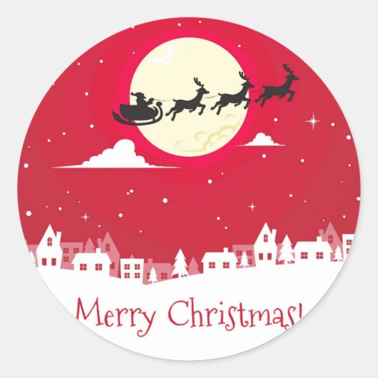 メリークリスマスハッピーニューイヤーシール ラウンドシール (正面)