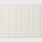 メリークリスマスハッピーニューイヤースクリプトホワイト金ゴールド ラッピングペーパー (フラット)