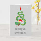 メリークリスマスハッピーニューイヤースネーク2025 カード (黄色い花)
