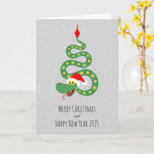 メリークリスマスハッピーニューイヤースネーク2025 カード (黄色い花)