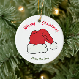 メリークリスマスハッピーニューイヤーセラミックオーナメント セラミックオーナメント