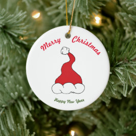 メリークリスマスハッピーニューイヤーセラミックオーナメント セラミックオーナメント