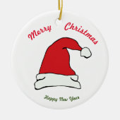 メリークリスマスハッピーニューイヤーセラミックオーナメント セラミックオーナメント (正面)