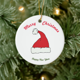 メリークリスマスハッピーニューイヤーセラミックオーナメント セラミックオーナメント
