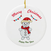メリークリスマスハッピーニューイヤーセラミックオーナメント セラミックオーナメント (裏面)