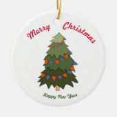 メリークリスマスハッピーニューイヤーセラミックオーナメント セラミックオーナメント (正面)