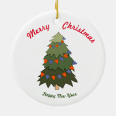 メリークリスマスハッピーニューイヤーセラミックオーナメント セラミックオーナメント (裏面)