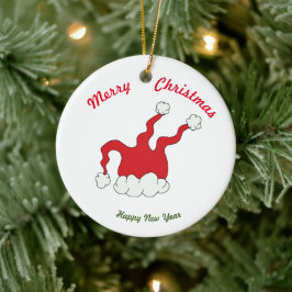 メリークリスマスハッピーニューイヤーセラミックオーナメント セラミックオーナメント