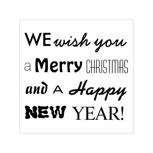 メリークリスマスハッピーニューイヤータイポグラフィスタンプ セルフインキングスタンプ (デザイン)