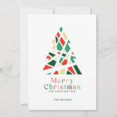 メリークリスマスハッピーニューイヤーツリーのグリーティングカード 招待状 (正面)